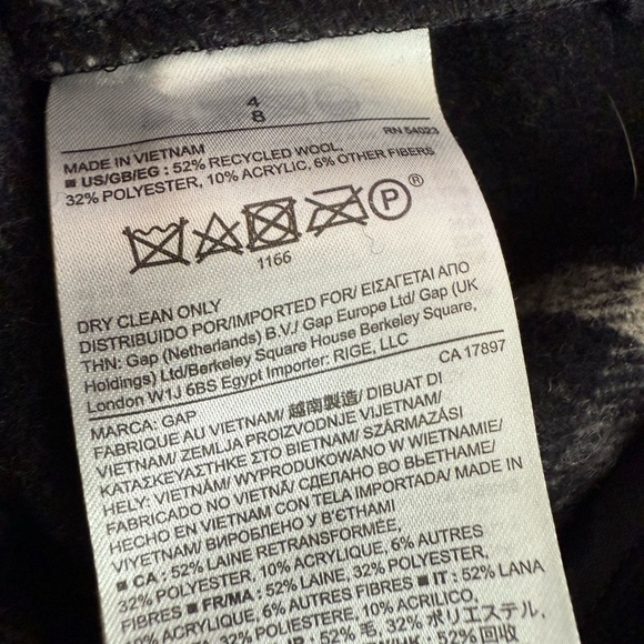 Gap Woman’s Wool Gray Plaid Mini Skit Size 4 Zipper Pockets - Picture 7 of 7